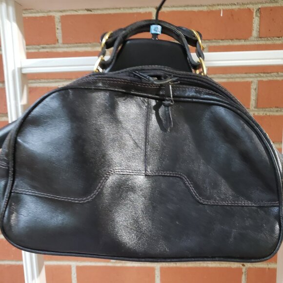 BNWT DE CASTA Colombiano made black leather satchel / shoulder in classic black - Picture 10 of 10